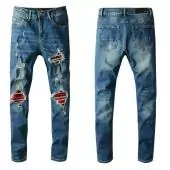 acheter amiri jeans fit pansaltos blue hole retro